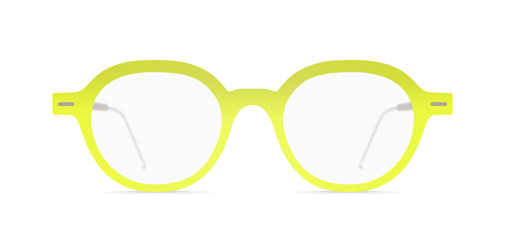 Nina Mur Nicolas Eyeglasses Fluorescent Yellow Wooden Eyewear Front