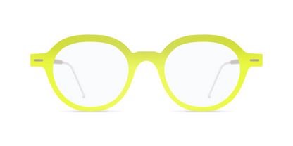 Nina Mur Nicolas Eyeglasses Fluorescent Yellow Wooden Eyewear Front