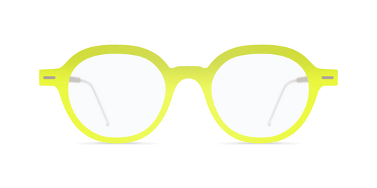 Nina Mur Nicolas Eyeglasses Fluorescent Yellow Wooden Eyewear Front