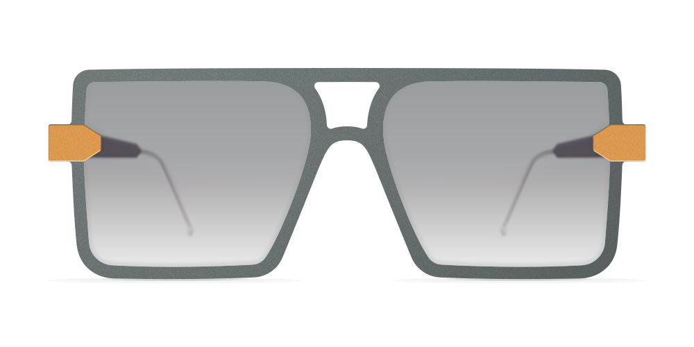 Nina Mur Tete Sunglasses Deep Green S Yellow Wooden Eyewear Front