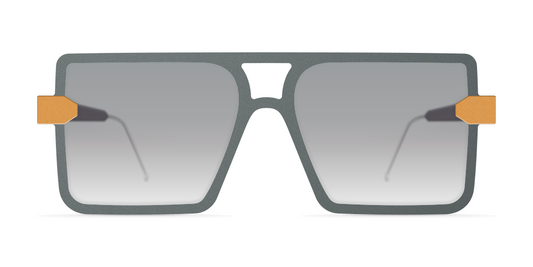 Nina Mur Tete Sunglasses Deep Green S Yellow Wooden Eyewear Front