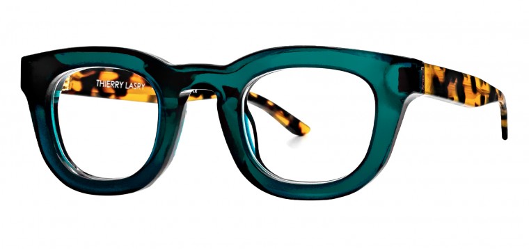Thierry Lasry Thundery Eyeglasses Green Tortoise 3473 Side Temple Detail